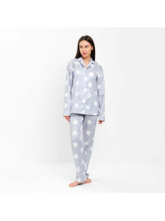 Пижама женская (рубашка, брюки) KAFTAN «Звезды», размер 52-54, серая