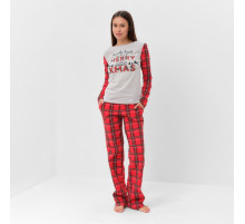 Пижама новогодняя женская (лонгслив, брюки) KAFTAN X-mas, размер 52-54