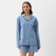 Пижама женская (рубашка, шорты) KAFTAN Basic, размер 44-46, голубая