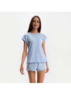 Пижама женская (футболка, шорты) KAFTAN «Горошек», размер 40-42