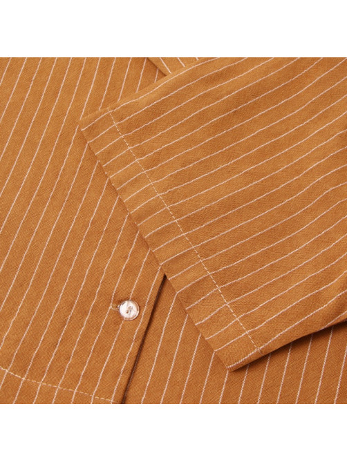 Пижама женская (рубашка, шорты) KAFTAN «Полоска», размер 44-46, цвет охра