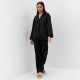 Пижама женская (рубашка, брюки) KAFTAN «Полоска», чёрная, размер 44-46