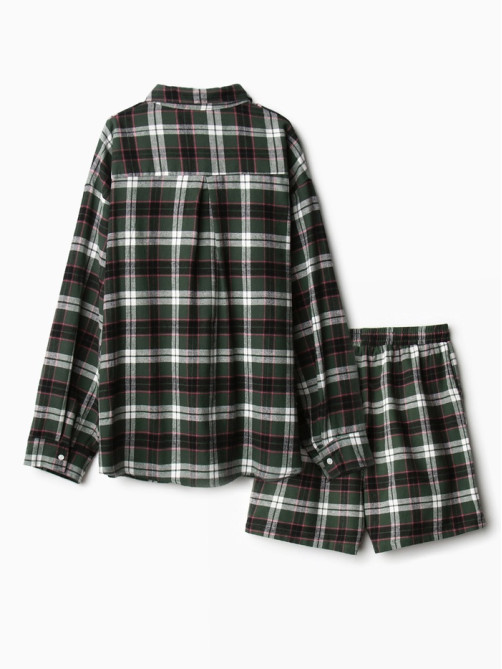 Пижама женская (рубашка, шорты) KAFTAN, размер 50-52, зелёная