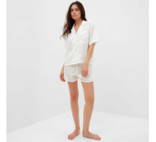 Пижама женская (рубашка, шорты) KAFTAN Silk, размер 48-50, белая