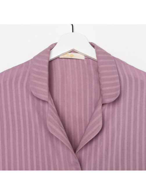Пижама женская (рубашка, шорты) KAFTAN, сиреневая, размер 44-46