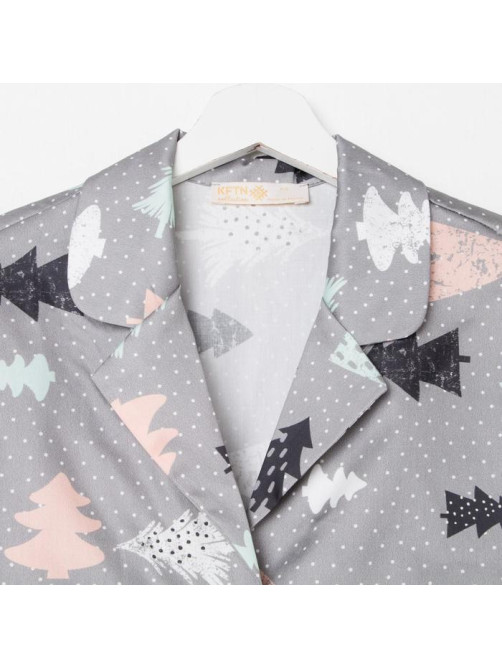 Пижама женская (рубашка, брюки) KAFTAN «Елки», размер 40-42