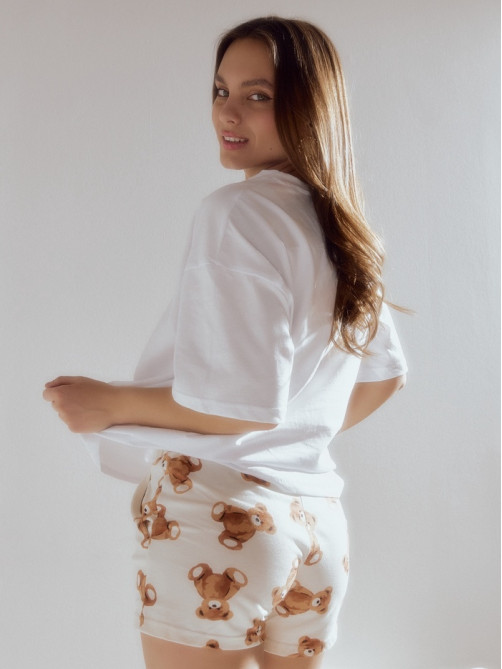 Пижама женская (футболка, шорты) KAFTAN «Мишка», размер 44-46