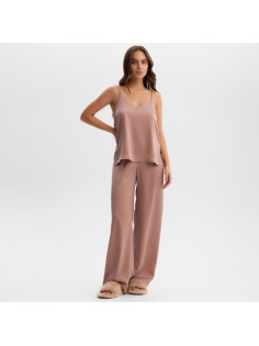 Пижама женская (майка, брюки) KAFTAN Silk, размер 50, цвет пудровый