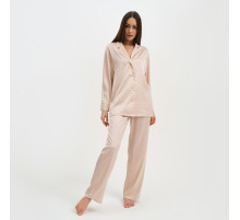 Пижама женская (рубашка, брюки) KAFTAN «Треугольники», молочная, размер 48-50