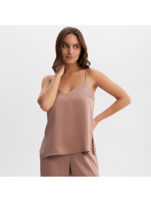 Пижама женская (майка, брюки) KAFTAN Silk, размер 50, цвет пудровый