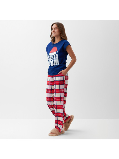 Пижама новогодняя женская (футболка, брюки) KAFTAN Santa team, размер 40-42 49