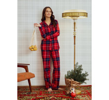 Пижама новогодняя женская (рубашка, брюки) KAFTAN Christmas, размер 48-50