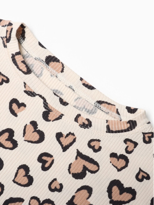 Пижама женская (лонгслив, шорты) KAFTAN Leo love, размер 48-50