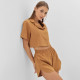 Пижама женская (рубашка, шорты) KAFTAN «Полоска», размер 40-42, цвет охра