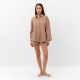 Пижама женская (рубашка, шорты) KAFTAN Basic line, размер 50, цвет кофейный