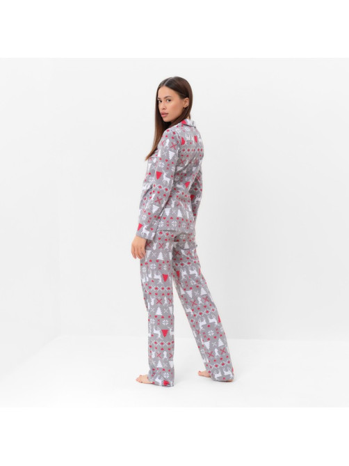 Пижама новогодняя женская (рубашка, брюки) KAFTAN «Скандинавия», размер 44-46