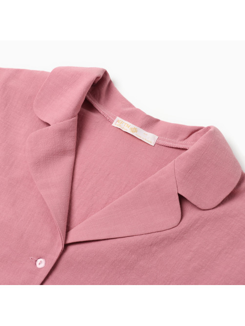 Пижама женская (рубашка, шорты) KAFTAN Basic, размер 48-50, розовая