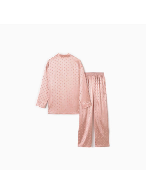 Пижама женская (рубашка, брюки) KAFTAN «Горох», розовая, размер 44-46