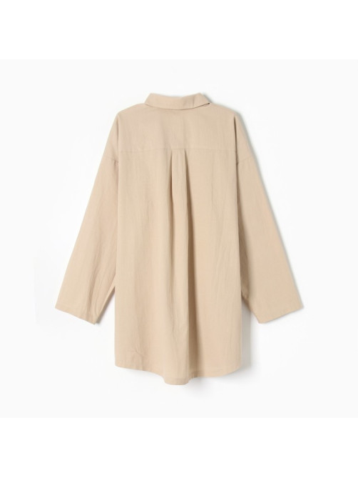 Пижама женская (рубашка, шорты) KAFTAN, размер 48-50, бежевая