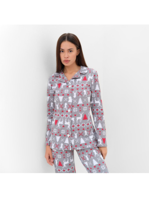 Пижама новогодняя женская (рубашка, брюки) KAFTAN «Скандинавия», размер 44-46