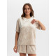 Пижама женская (футболка, шорты) KAFTAN Velvet, размер 48-50, бежевая
