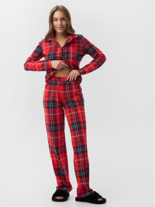 Пижама новогодняя женская (рубашка, брюки) KAFTAN Christmas, размер 52-54