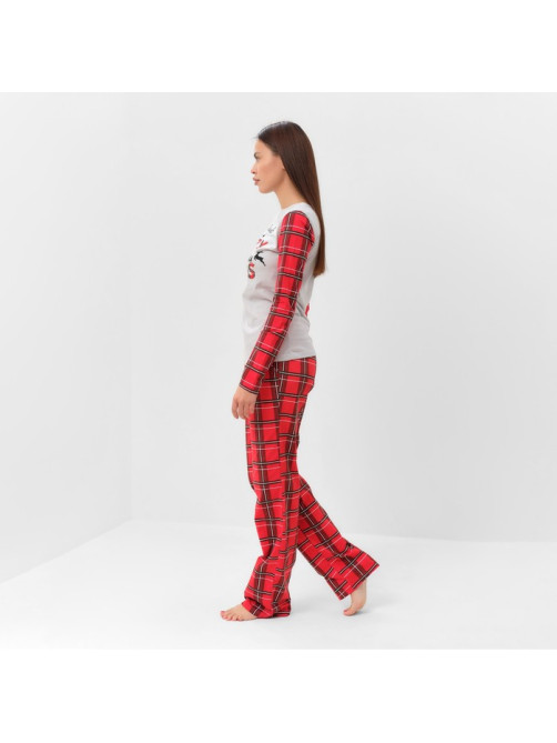 Пижама новогодняя женская (лонгслив, брюки) KAFTAN X-mas, размер 52-54