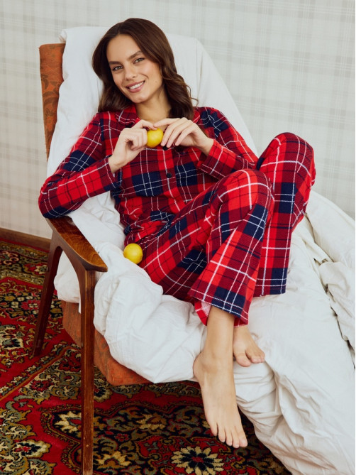 Пижама новогодняя женская (рубашка, брюки) KAFTAN Christmas, размер 48-50