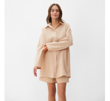 Пижама женская (рубашка, шорты) KAFTAN, размер 40-42, бежевая