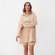 Пижама женская (рубашка, шорты) KAFTAN, размер 40-42, бежевая