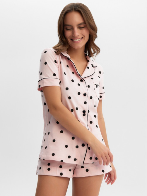 Пижама женская (рубашка, шорты) KAFTAN Cute, размер 40-42