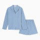 Пижама женская (рубашка, шорты) KAFTAN Basic, размер 40-42, голубая
