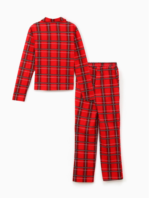 Пижама новогодняя женская (рубашка, брюки) KAFTAN «Клетка», размер 40-42