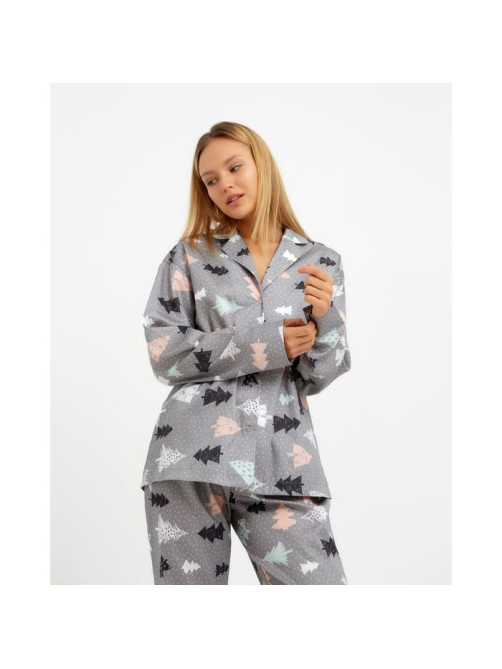 Пижама женская (рубашка, брюки) KAFTAN «Елки», размер 40-42