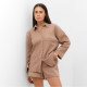Пижама женская (рубашка, шорты) KAFTAN Basic line, размер 48, цвет кофейный