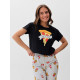 Пижама женская (футболка, брюки) KAFTAN Pizza, размер 40-42, чёрная