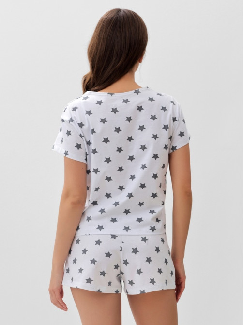 Пижама женская (футболка, шорты) KAFTAN Star, размер 44-46, серая