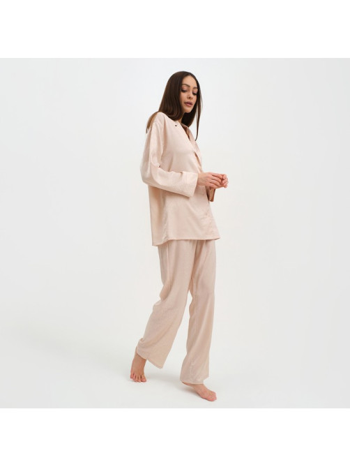 Пижама женская (рубашка, брюки) KAFTAN «Треугольники», молочная, размер 48-50