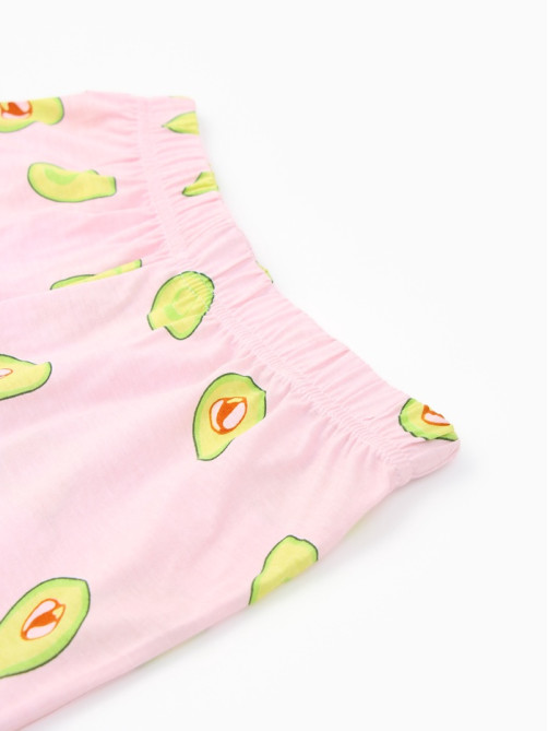 Пижама женская (футболка, шорты) KAFTAN Avocado, размер 40-42, белая