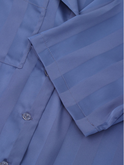 Пижама женская (рубашка, шорты) KAFTAN «Полоса», размер 48-50, синяя