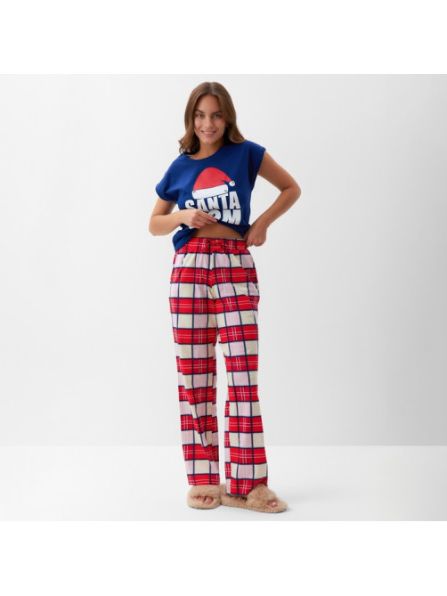 Пижама новогодняя женская (футболка, брюки) KAFTAN Santa team, размер 40-42 49