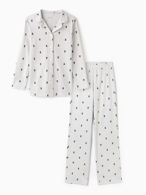 Пижама новогодняя женская (футболка, брюки) KAFTAN «Елки», размер 40-42