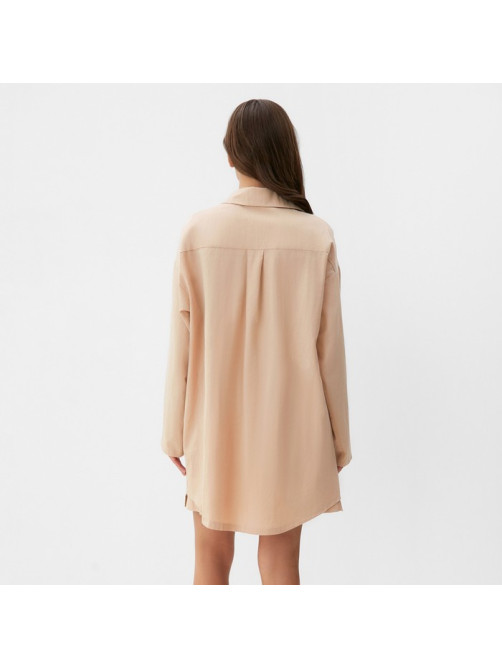 Пижама женская (рубашка, шорты) KAFTAN, размер 40-42, бежевая