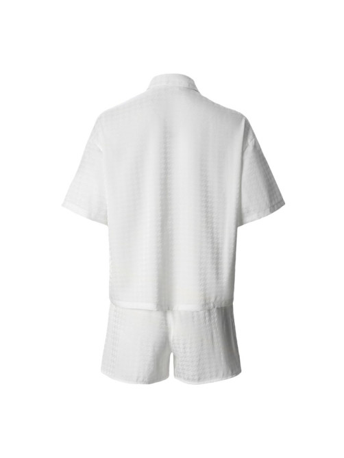 Пижама женская (рубашка, шорты) KAFTAN Silk, размер 48-50, белая