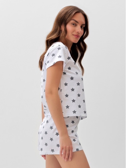 Пижама женская (футболка, шорты) KAFTAN Star, размер 48-50, серая