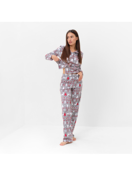 Пижама новогодняя женская (рубашка, брюки) KAFTAN «Скандинавия», размер 44-46