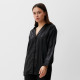 Пижама женская (рубашка, брюки) KAFTAN «Полоска», чёрная, размер 44-46