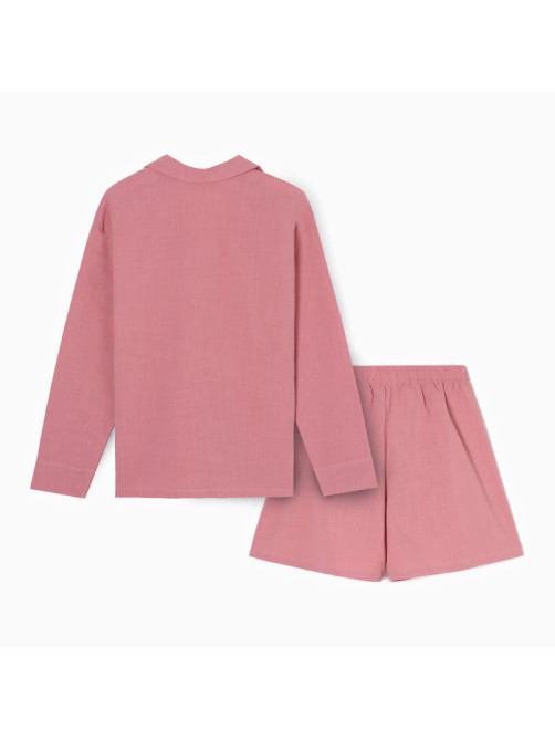 Пижама женская (рубашка, шорты) KAFTAN Basic, размер 48-50, розовая