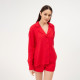 Пижама женская (рубашка, шорты) KAFTAN, красная, размер 48-50