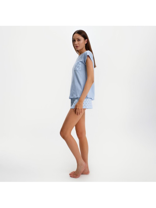Пижама женская (футболка, шорты) KAFTAN «Горошек», размер 40-42